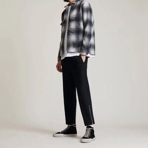 All Saints Agden Black Cropped Trouser Pants Zippered Ankle Men's 34